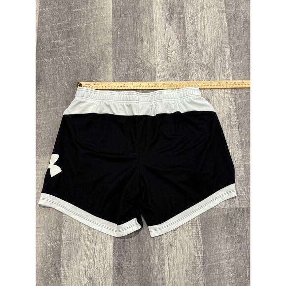 Under Armour Woman's Size Large Loose Fitting Black and White Athletic Shorts - Picture 4 of 5